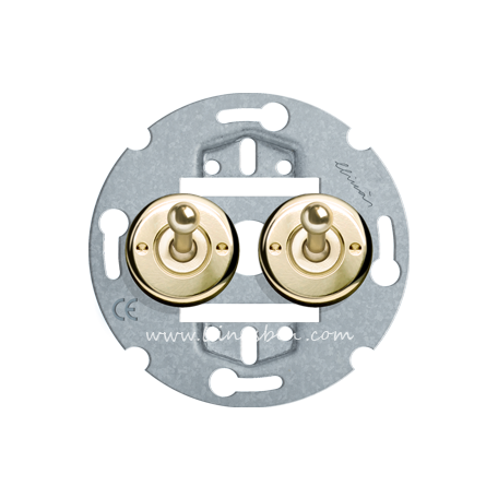 Intrerupator bipolar dublu bronz lucios  HABITAT