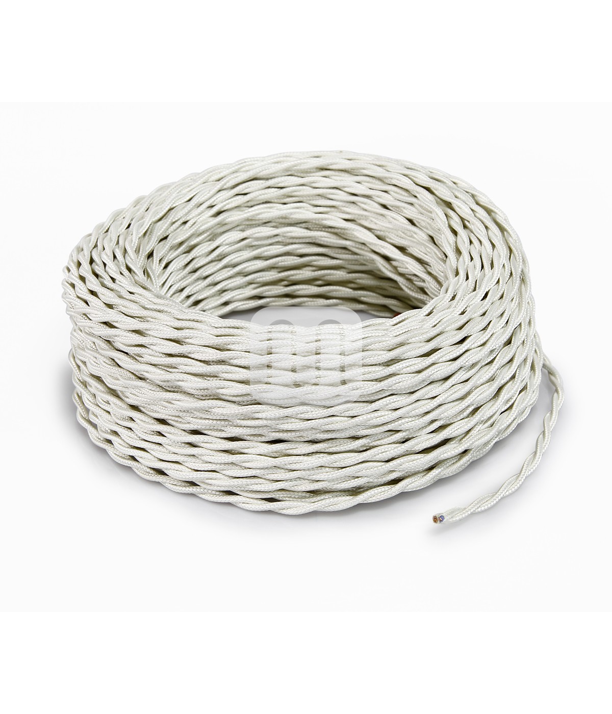 Cablu electric textil rasucit culoare fildes 3x2.5 mm 50 ml