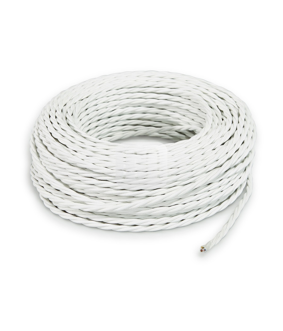 Cablu electric textil rasucit culoare alb 3x2.5 mm 50 ml
