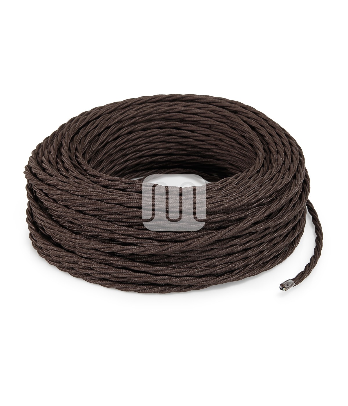 Cablu electric textil rasucit  culoare maro 3x1 mm 50 ml