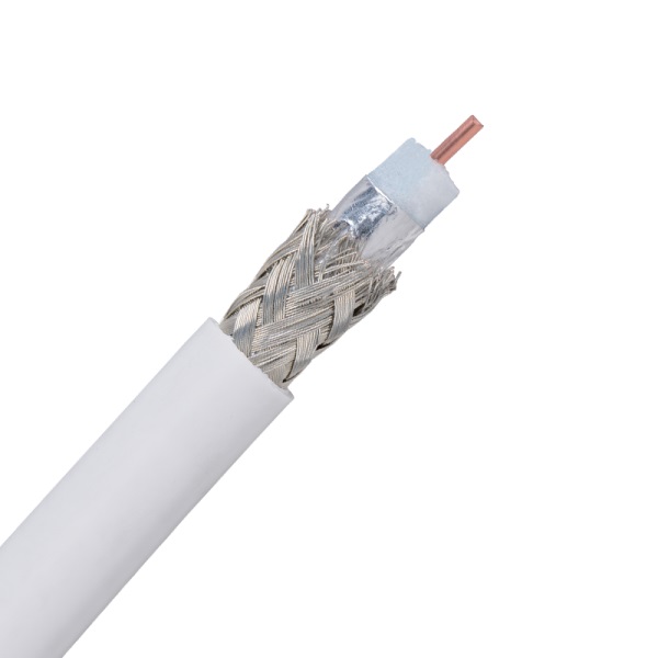Cablu coaxial culoare alb RG6/96 ambalare colac 100 metri liniari 