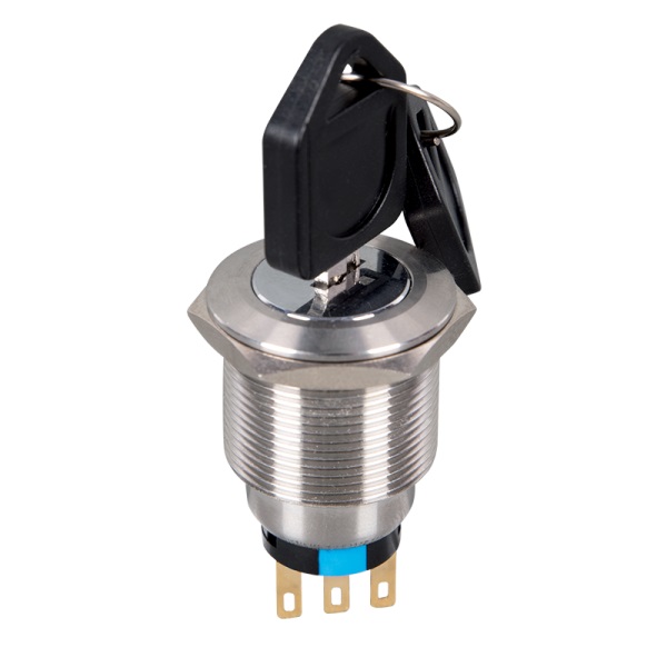 Buton metalic selector 2 pozitii cu cheie 1NO+1NC IP65 