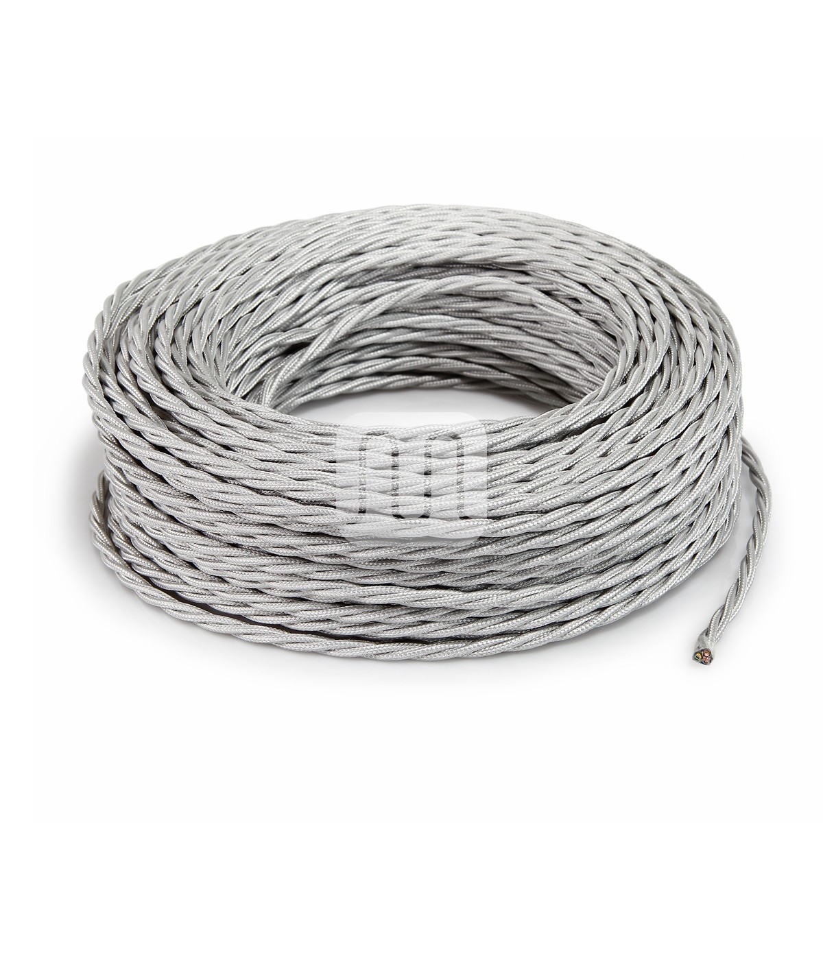 Cablu electric textil rasucit culoare argintiu 2x0.75 mm 50 ml