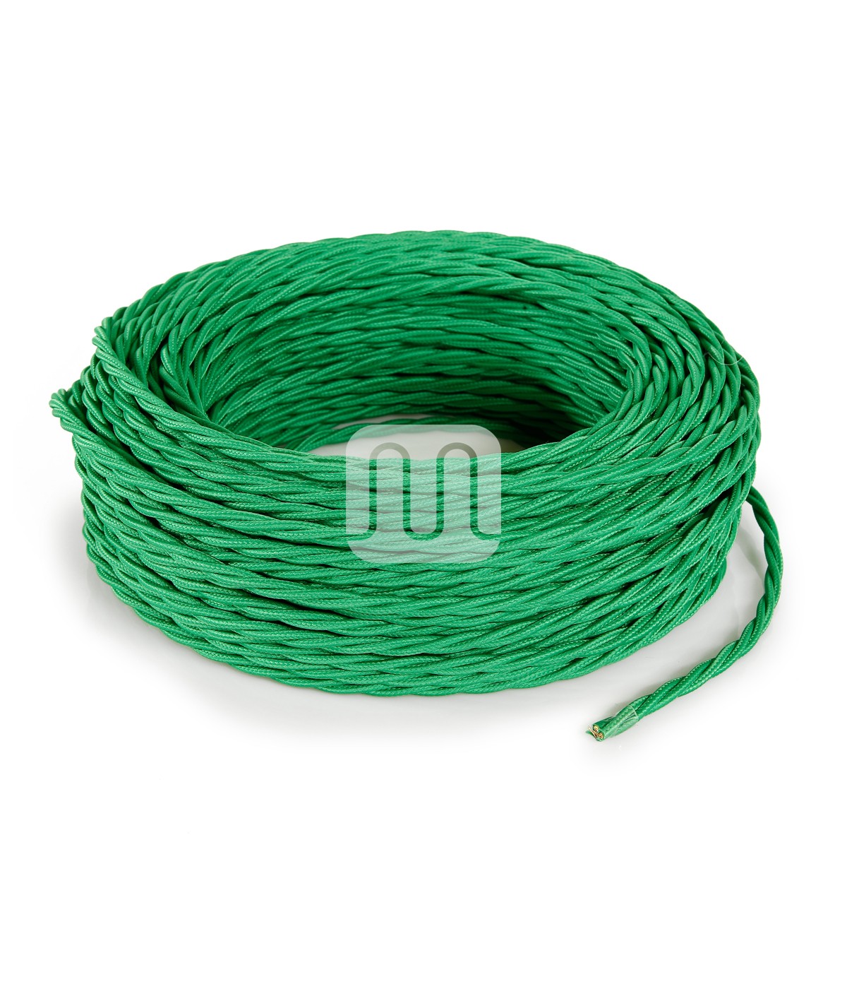 Cablu electric textil rasucit culoare verde 2x0.75 mm 50 ml