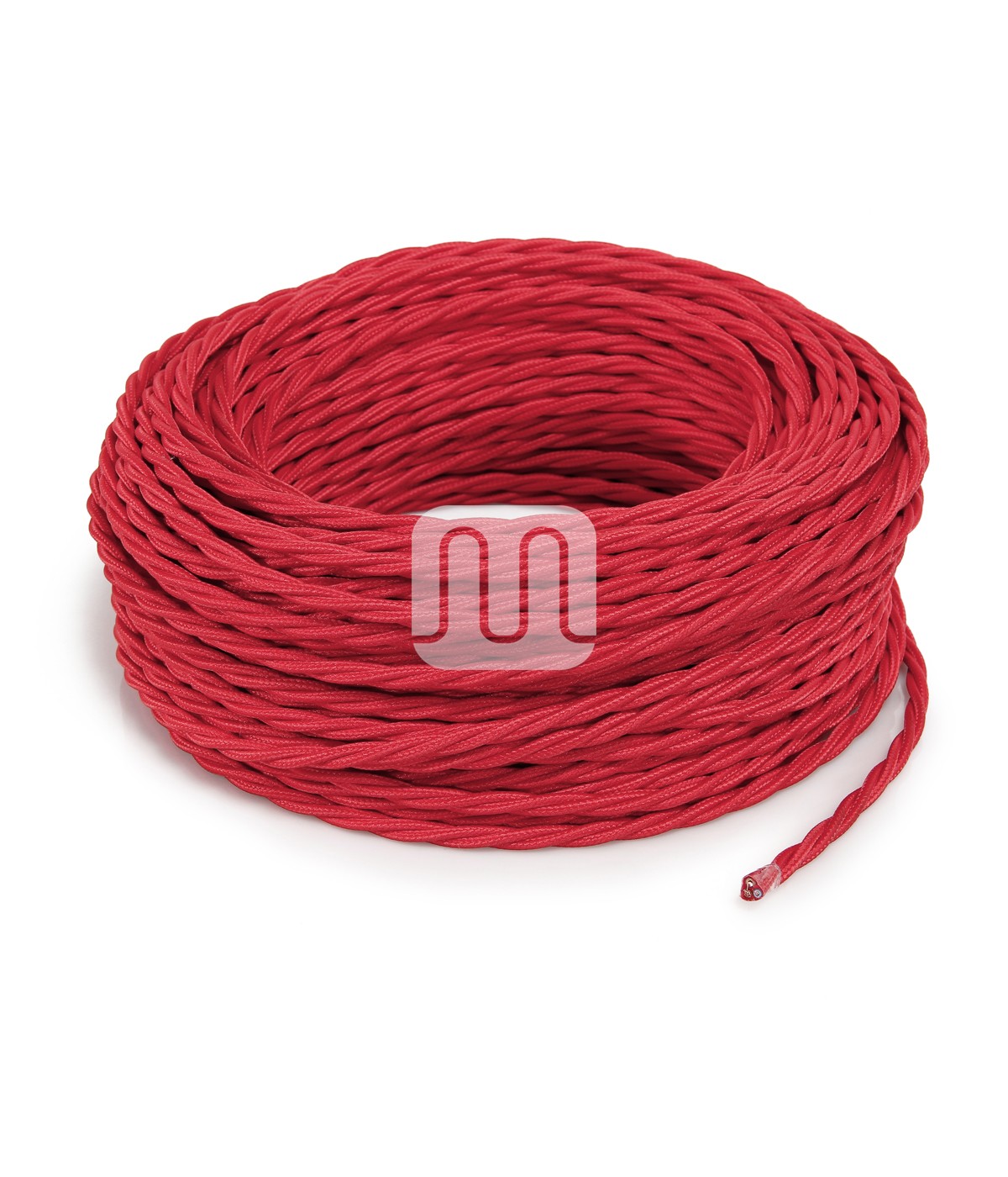 Cablu electric textil rasucit culoare rosu 2x0.75 mm 50 ml