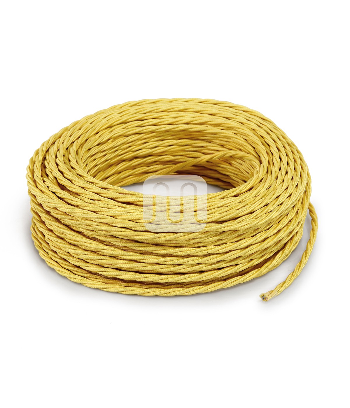 Cablu electric textil rasucit  culoare galben 2x0.75 mm 50 ml