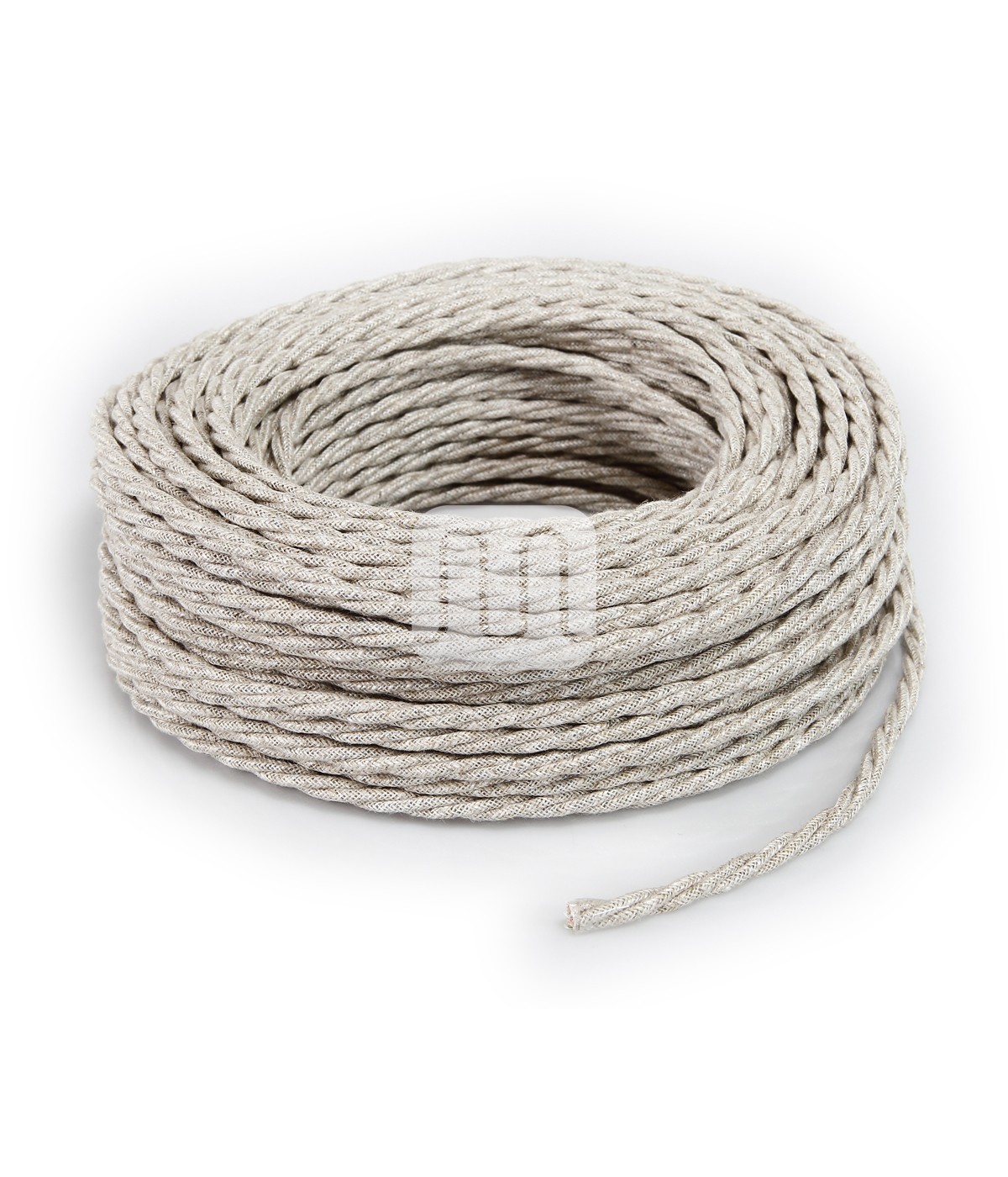 Cablu electric textil rasucit culoare canvas bej 3x1.5 mm 50 ml