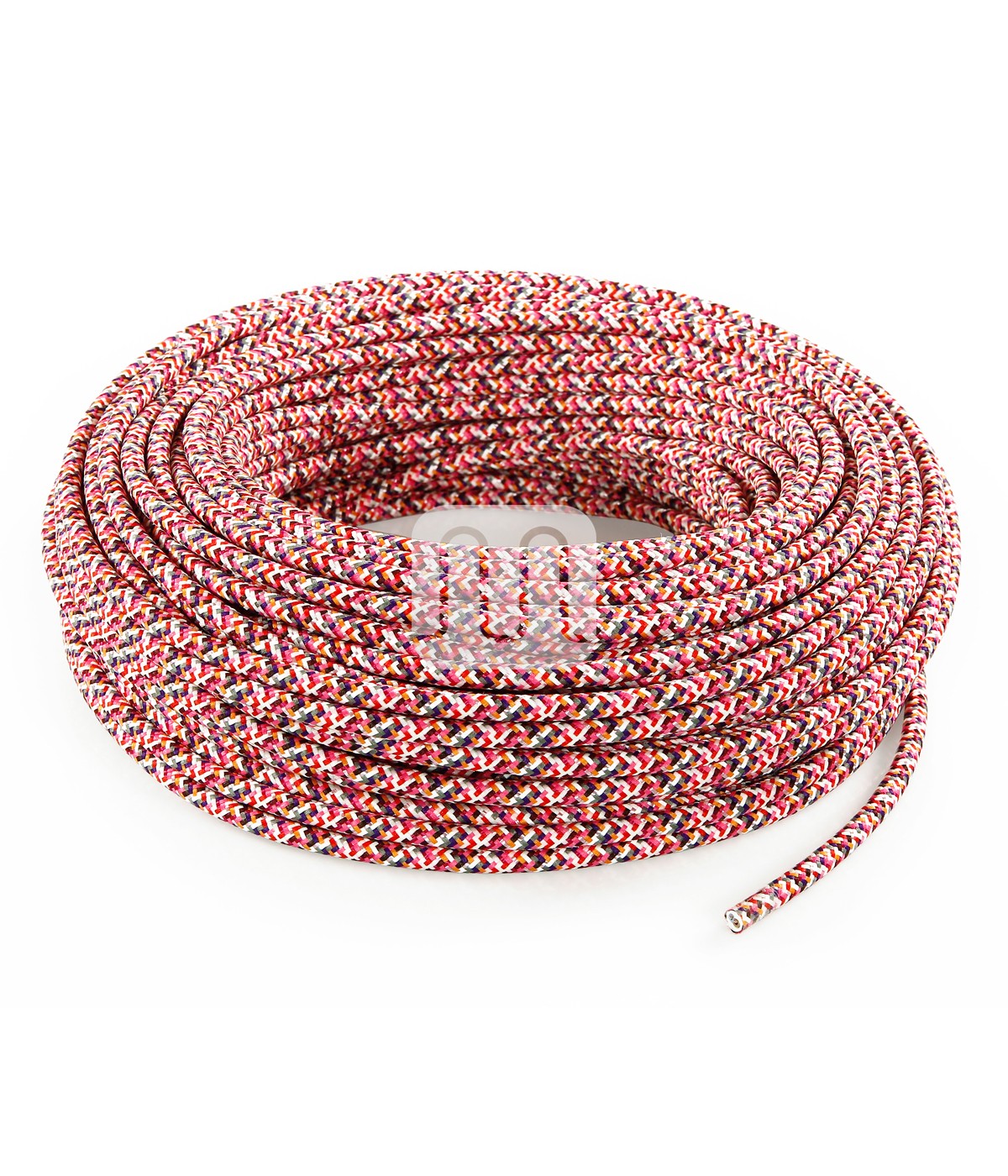Cablu electric textil rotund pixel fuchsia 2x0.75 mm 50 ml
