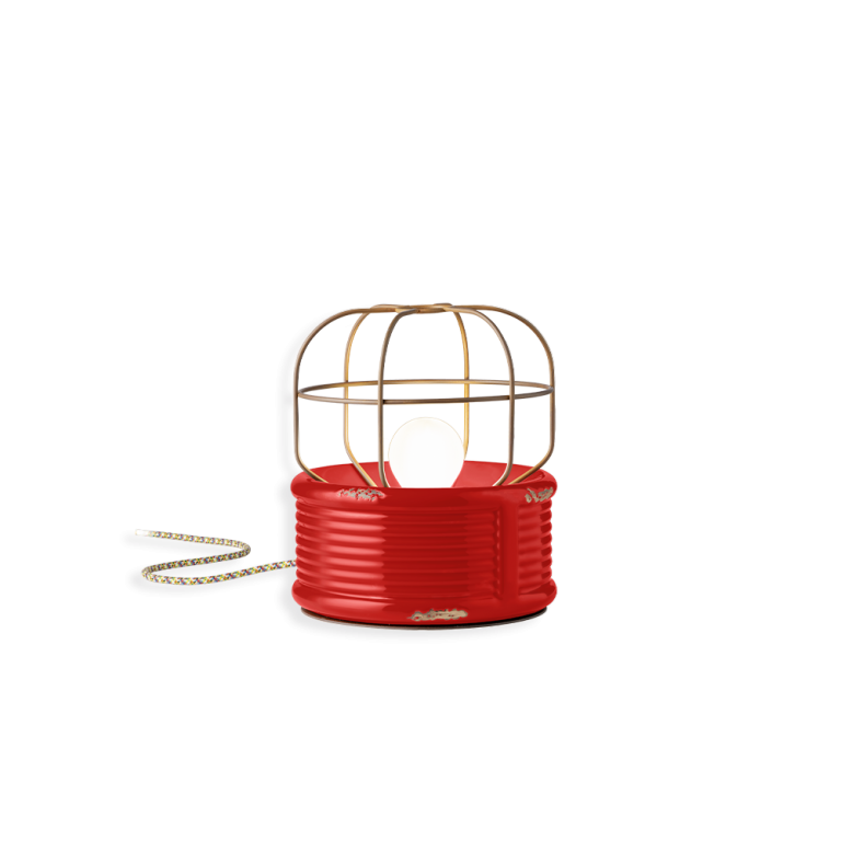 Lampa de masa ceramica rosu C2345 INDUSTRIAL