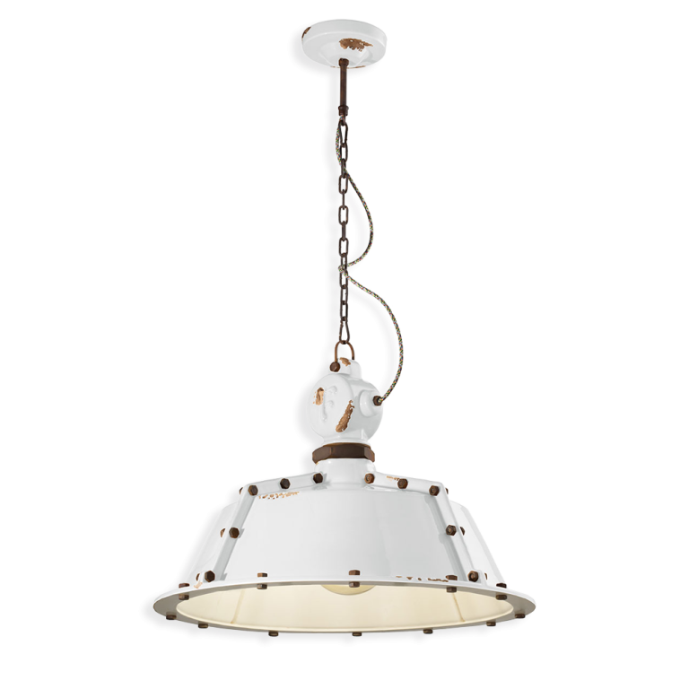 Lustra corp iluminat retro vintage bianco INDUSTRIAL C1720